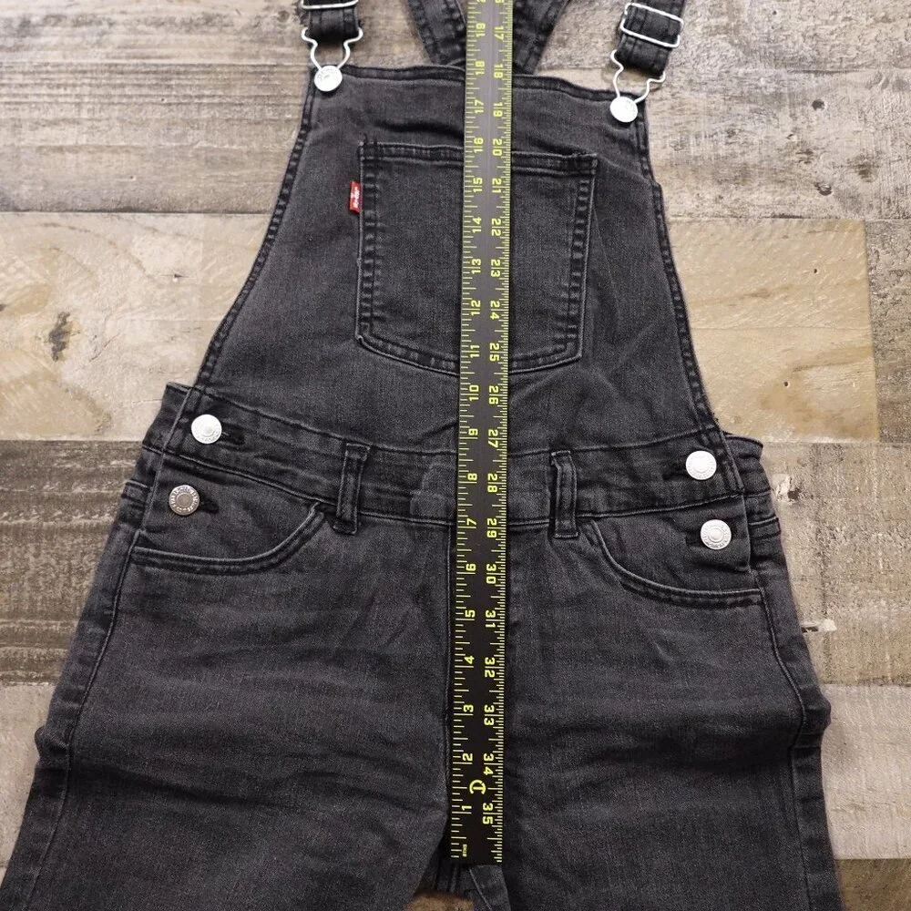 Levi's jeans bib overall‎ girl's 14 black denim red tab